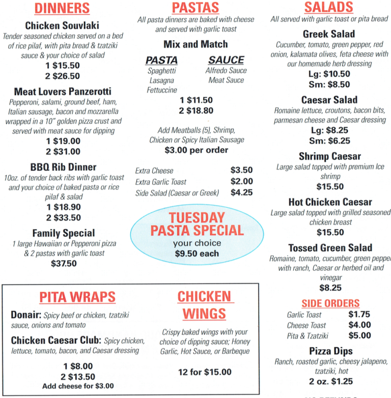 Dinners Marianos Pizza